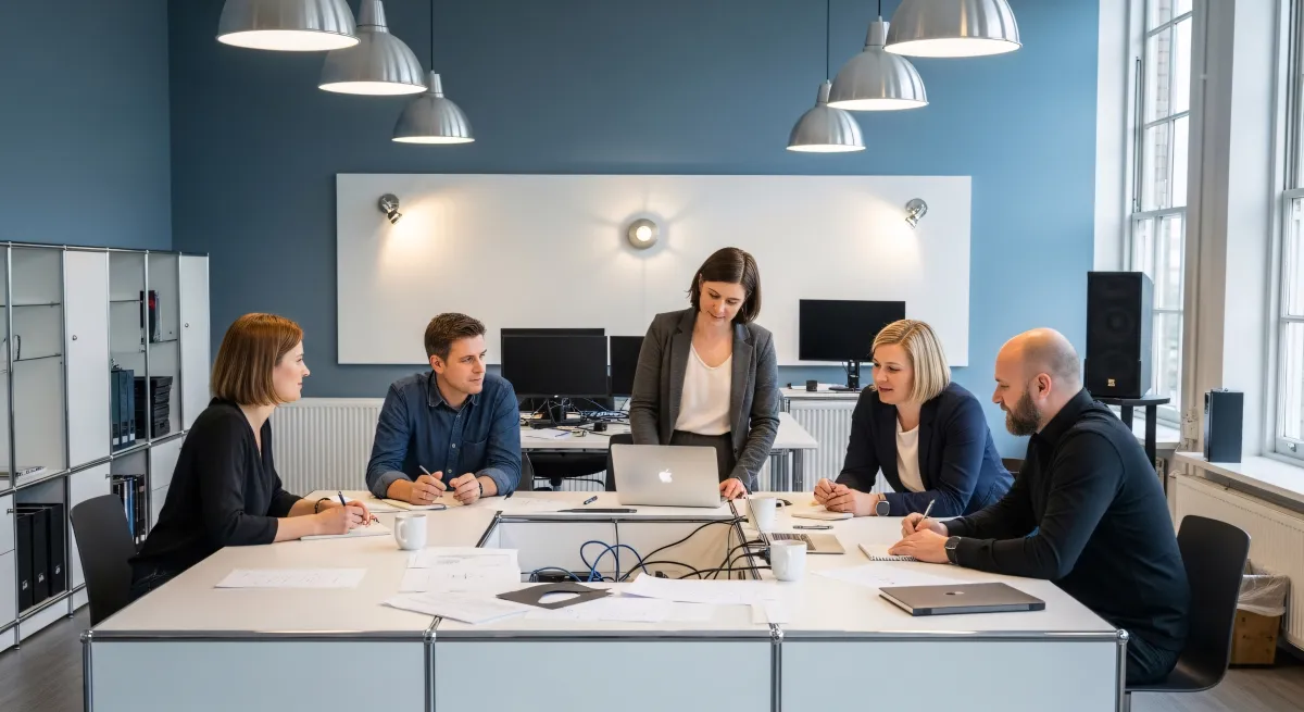 Equipe discutindo estratégias fiscais